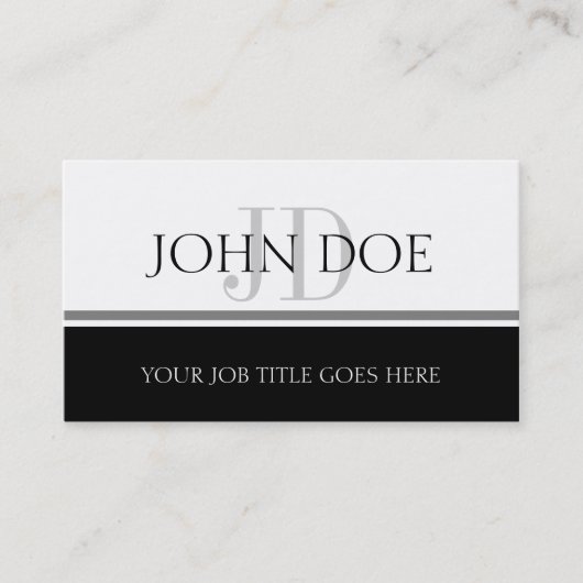 JouwJobTitle Silver Stripe W/W Horiz Visitekaartje (Voorkant)