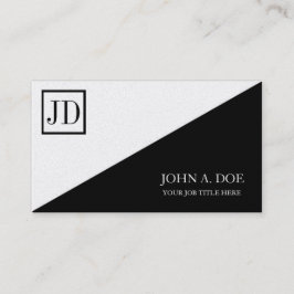 JouwJobTitle Square Monogram Black Gold Visitekaartje