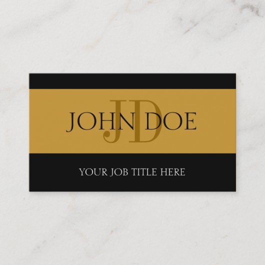 JouwJobTitle Stripes Gold Visitekaartje (Voorkant)