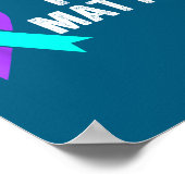 Jouzelf Preventie van Suïcide Turquoise Paarse Bew Poster (Hoek)