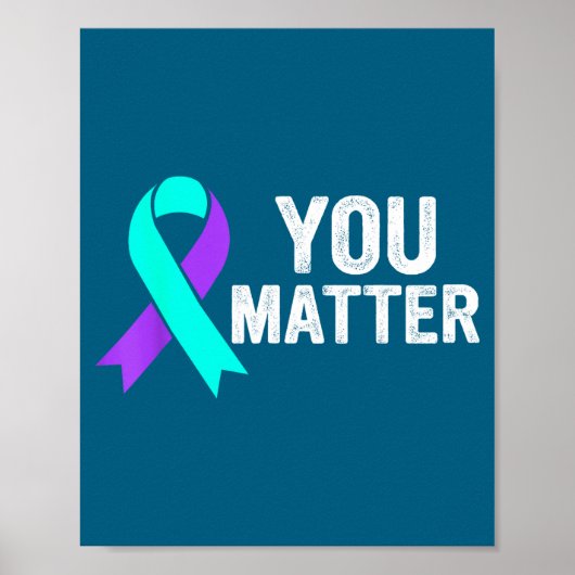 Jouzelf Preventie van Suïcide Turquoise Paarse Bew Poster (Voorkant)