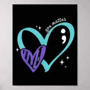 Jouzelf Preventie van Zelfmoord Bewustzijn Teal &  Poster