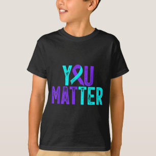 Jouzelf Preventie van Zelfmoord Lichtblauw Paarse  T-shirt