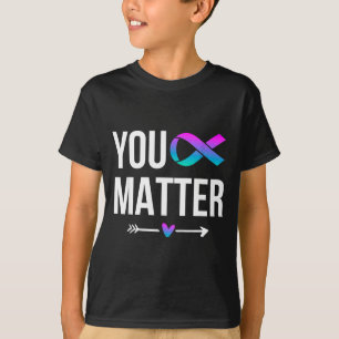 Jouzelf Preventie van Zelfmoord Lichtblauw Paarse  T-shirt