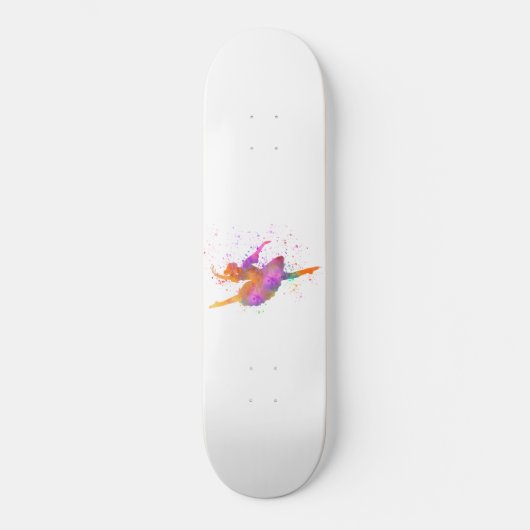 joven bailarina en acuarela persoonlijk skateboard (Voorkant)
