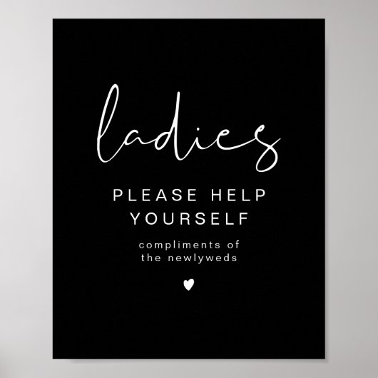 JOVI Black Edgy-dames Bathroom Toiletry Poster (Voorkant)