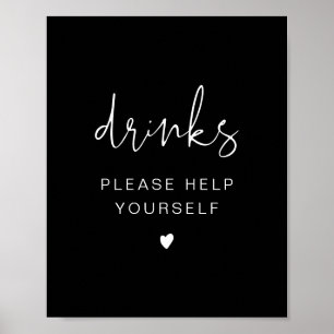 JOVI Black Edgy Modern Drink Bar Poster