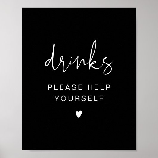 JOVI Black Edgy Modern Drink Bar Poster (Voorkant)