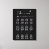 JOVI Black Edgy Modern Minimalist Seating Chart Canvas Afdruk (Voorkant)