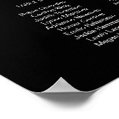 JOVI Black Edgy Modern Minimalist Seating Chart Poster (Hoek)