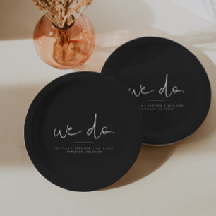 JOVI Black Edgy Modern minimalist Weddenschap dat Papieren Bordje