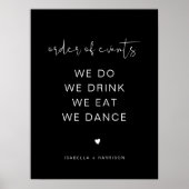 JOVI Black Edgy Wedding Order of Events Poster (Voorkant)