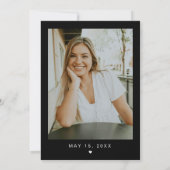 JOVI Black Modern Edgy Graduation Party Kaart (Achterkant)