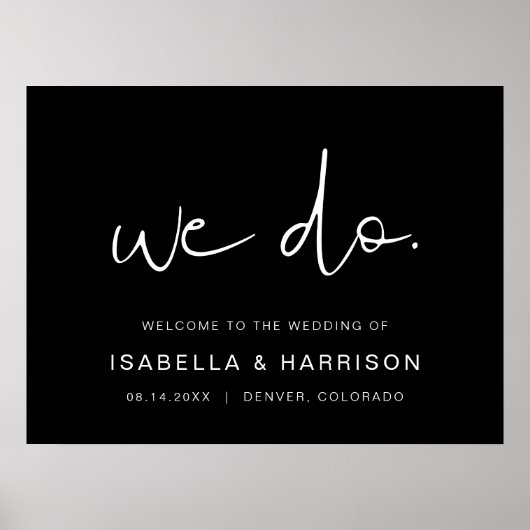 JOVI - Black Modern Minimalist We zijn blij Poster (Voorkant)