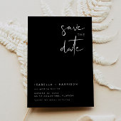 JOVI - Black White Modern Minimalist Save the Date Kaart