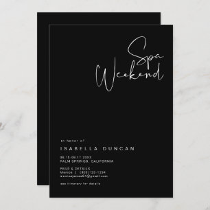 JOVI Edgy Black Bachelorette Spa Day Uitnodiging