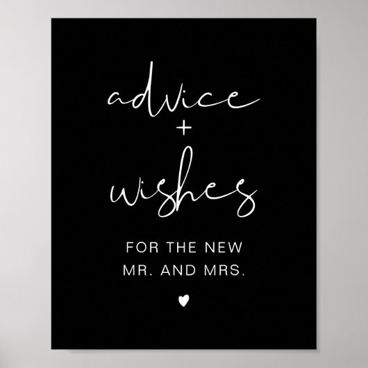 JOVI Edgy Black Modern Advice & Wishes Poster (Voorkant)