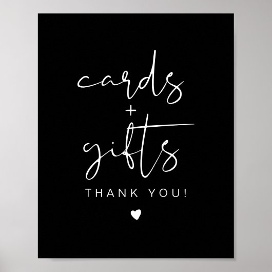 JOVI Edgy Black Modern Cards & Gifts Sign Poster (Voorkant)