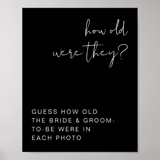 JOVI Edgy Black Modern Hoe oud waren ze bord Poster (Voorkant)