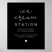 JOVI Edgy Black Modern Ice Cream Station Poster (Voorkant)