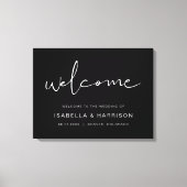 JOVI Edgy Black Modern Minimalist Weddenschap Welk Canvas Afdruk (Voorkant)