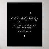 JOVI Edgy Black Modern Wedding Cigar Bar Poster (Voorkant)