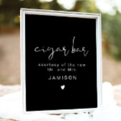 JOVI Edgy Black Modern Wedding Cigar Bar Poster