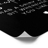 JOVI Edgy Black Modern Wedding Open Seating Sign Poster (Hoek)