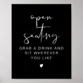 JOVI Edgy Black Modern Wedding Open Seating Sign Poster (Voorkant)