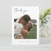 JOVI Edgy Black Moderne Trouw Trouw Dank Je Kaart (Staand voorkant)