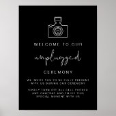 JOVI Edgy Black Unplugged Ceremony Wedding Sign Poster (Voorkant)