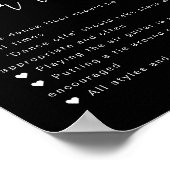 JOVI Edgy Black Wedding Dance Floor Rules Sign Poster (Hoek)