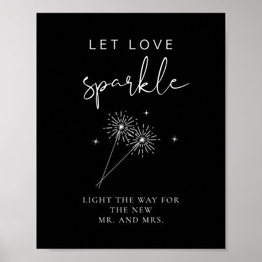 JOVI Edgy Black Wedding Sparkler Send Off Poster (Voorkant)
