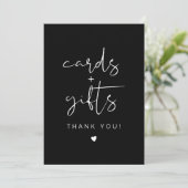 JOVI Edgy Modern Black Cards en Gifts Sign Kaart (Staand voorkant)