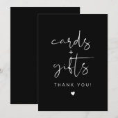 JOVI Edgy Modern Black Cards en Gifts Sign Kaart (Voorkant / Achterkant)