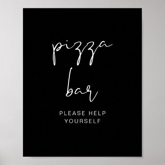 JOVI Edgy Modern Black Pizza Bar Poster (Voorkant)