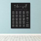 JOVI Edgy Modern Black White Alfabetical Seat Canvas Afdruk (Insitu (Houten vloer))