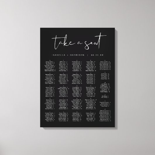 JOVI Edgy Modern Black White Alfabetical Seat Canvas Afdruk (Voorkant)