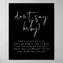 JOVI Edgy Zwarte Moderne Don't Say Baby Bord