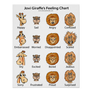 Jovi Giraffe Feeling Chart Perfect Poster