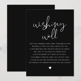 JOVI Modern Black Edgy Wishing Well Sign Kaart