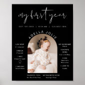 JOVI Modern Black White, eerste jaar Milestone Poster (Voorkant)