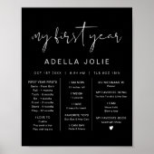 JOVI Modern Boho Black, eerste jaar Mijlsteen Post Poster (Voorkant)
