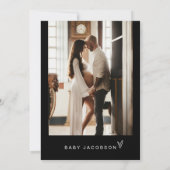 JOVI Modern Edgy Black Heart Oh Baby Baby shower Kaart (Achterkant)