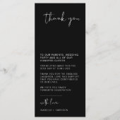 JOVI Moderne zwarte bruiloft Menu (Voorkant)