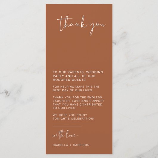 JOVI Moderne zwarte bruiloft Menu (Voorkant)