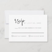 JOVI- Zwart Wit Modern Minimalistisch Trouw RSVP Kaart (Voorkant)