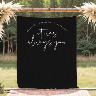 JOVI Zwarte Moderne Minimalistische Trouwfoto Acht Wandkleed