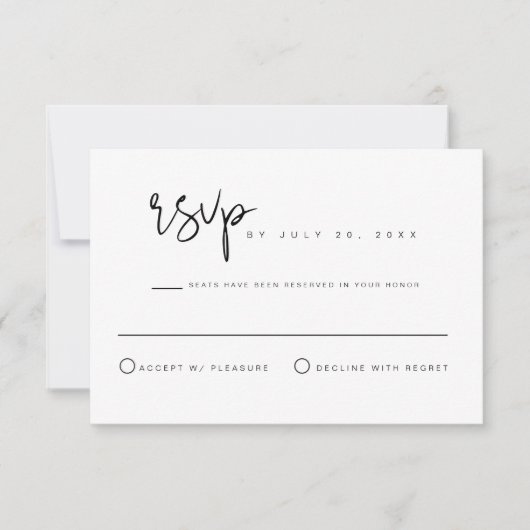 JOVI- Zwarte Witte Moderne Minimalistische Trouw-R Kaart (Voorkant)