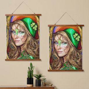 Jovial Jade Woman St. Patrick's Day Artwork Hangend Wandkleed